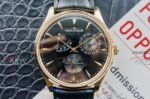 Perfect Replica Jaeger Lecoultre Master Black Face Gold Case Chronograph 40mm Watch